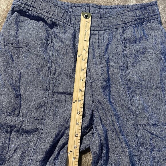 Old Navy Pants Womens Medium Linen High Rise Straight Taper Chambray Pull On - Picture 7 of 8